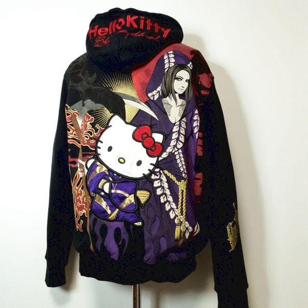 キティちゃん 抜刀娘 雅結 パーカー L ハローキティ 刺繍 和柄 KITTY
