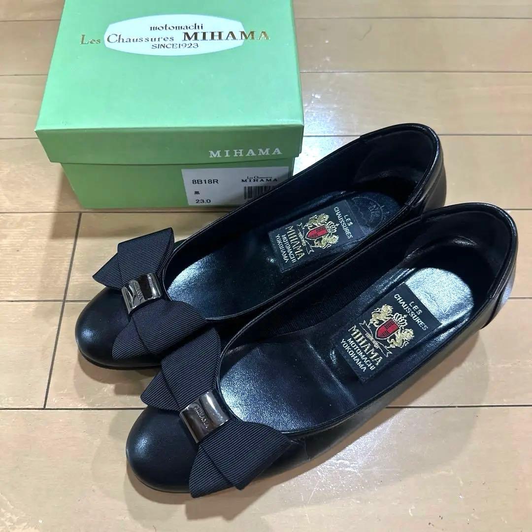 えみさま用　極美品　ミハマ　リボン付き　パンプス5センチ 美品】MIHAMA リボンパンプス 22.5cm ミハマ - メルカリ