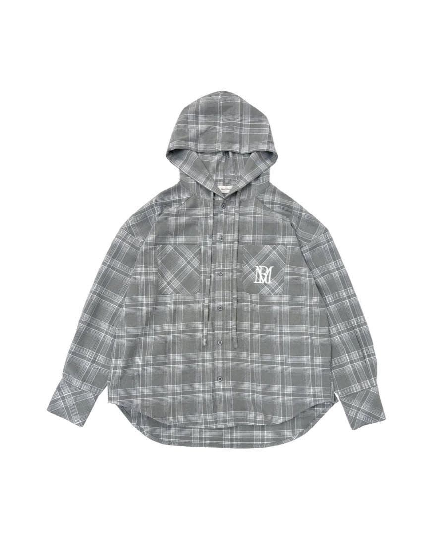 rosemuse Check hoodie shirt グレー - メルカリ