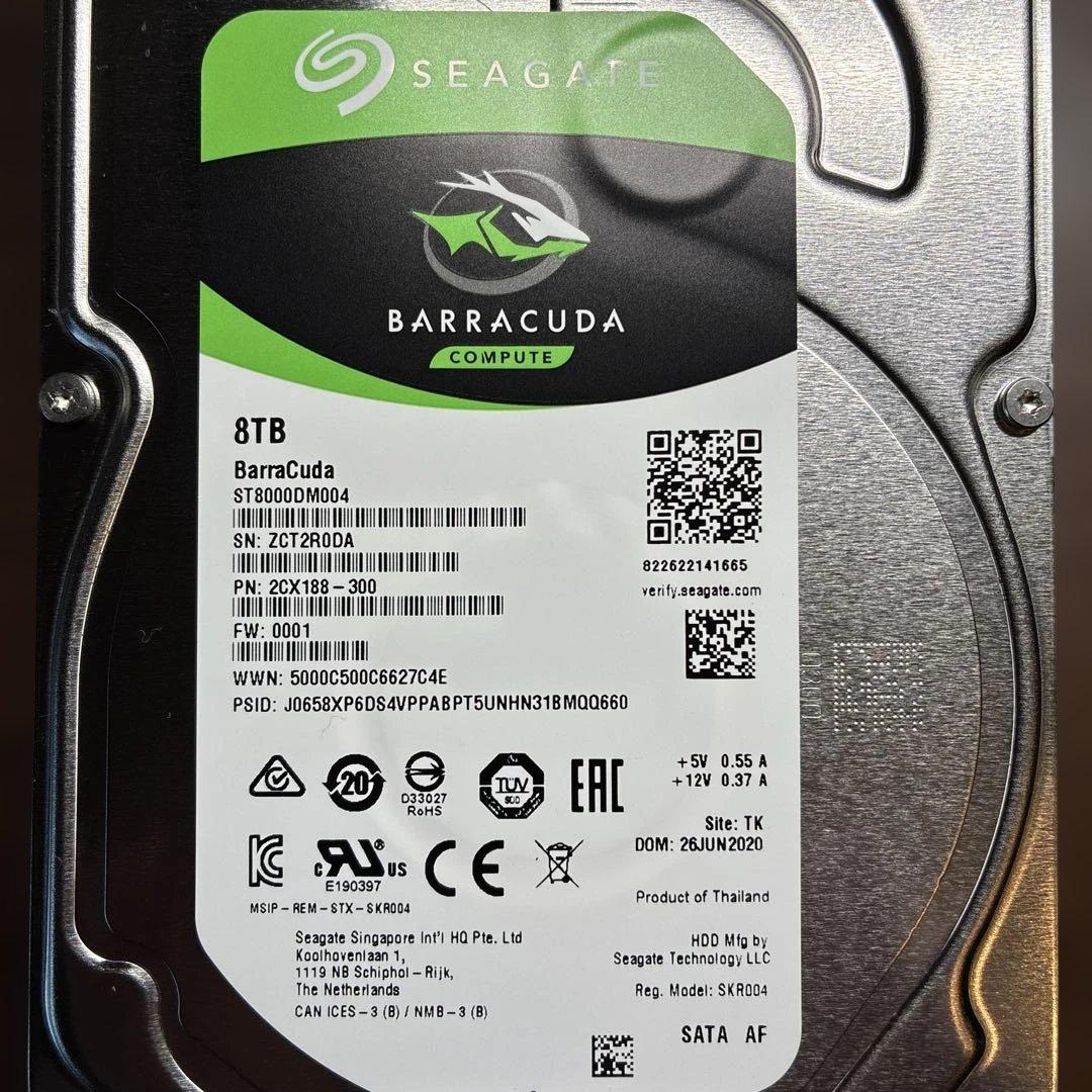 新品箱なし 8TB HDD SEAGATE BARRACUDA ⑤ BarraCuda（Seagate） Seagate シーゲート BarraCuda 8TB 5400RPM