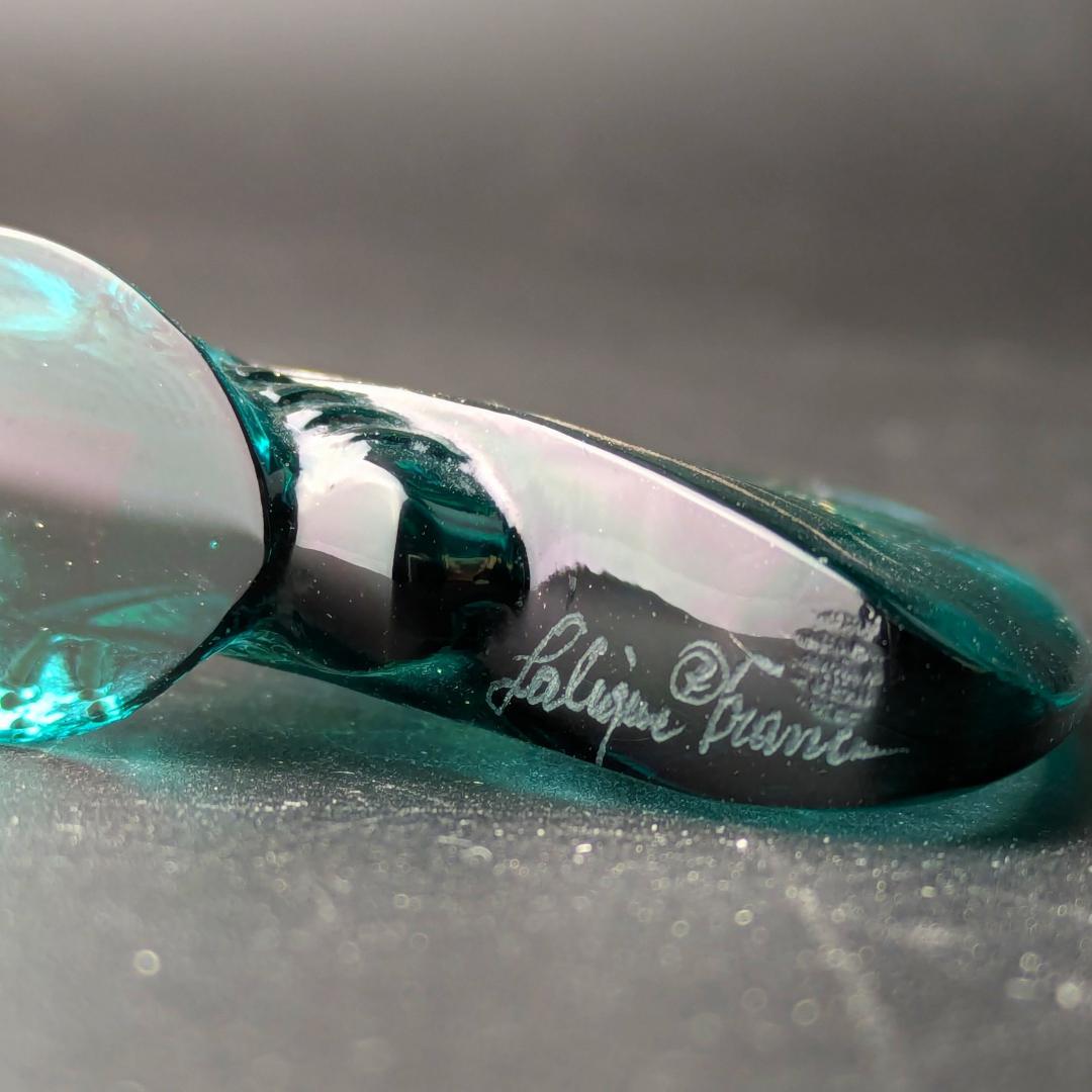 卓上芸術 ラリック 青ガラス彩色 パピヨン蝶オブジェ入手至難 精密