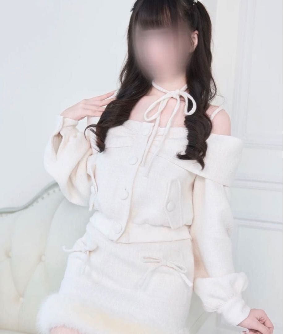 BunnyLis ツイードオフショルジャケットセット ホワイト - メルカリ