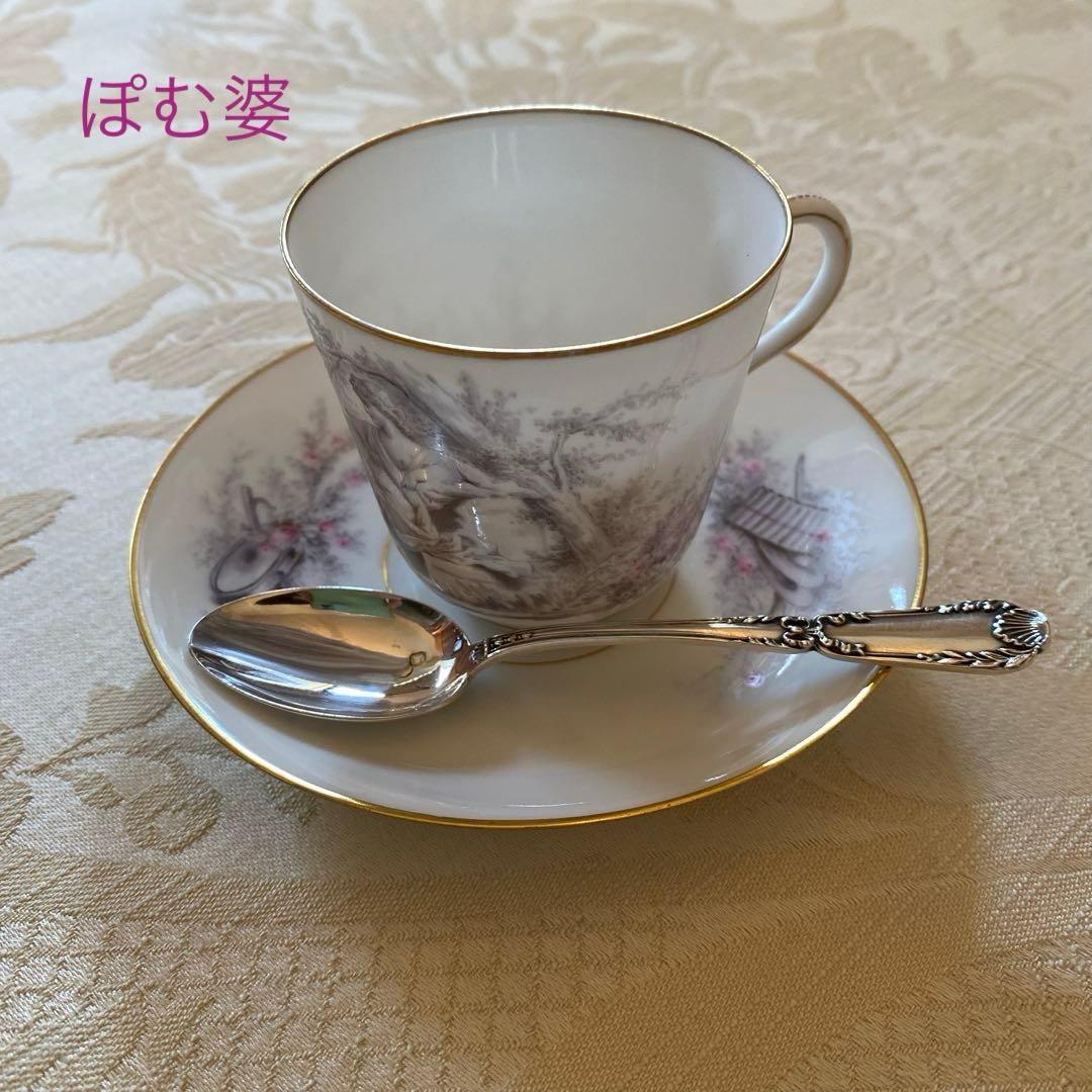 フランス／ピュイフォルカ】純銀／コーヒースプーン「ポンパドール