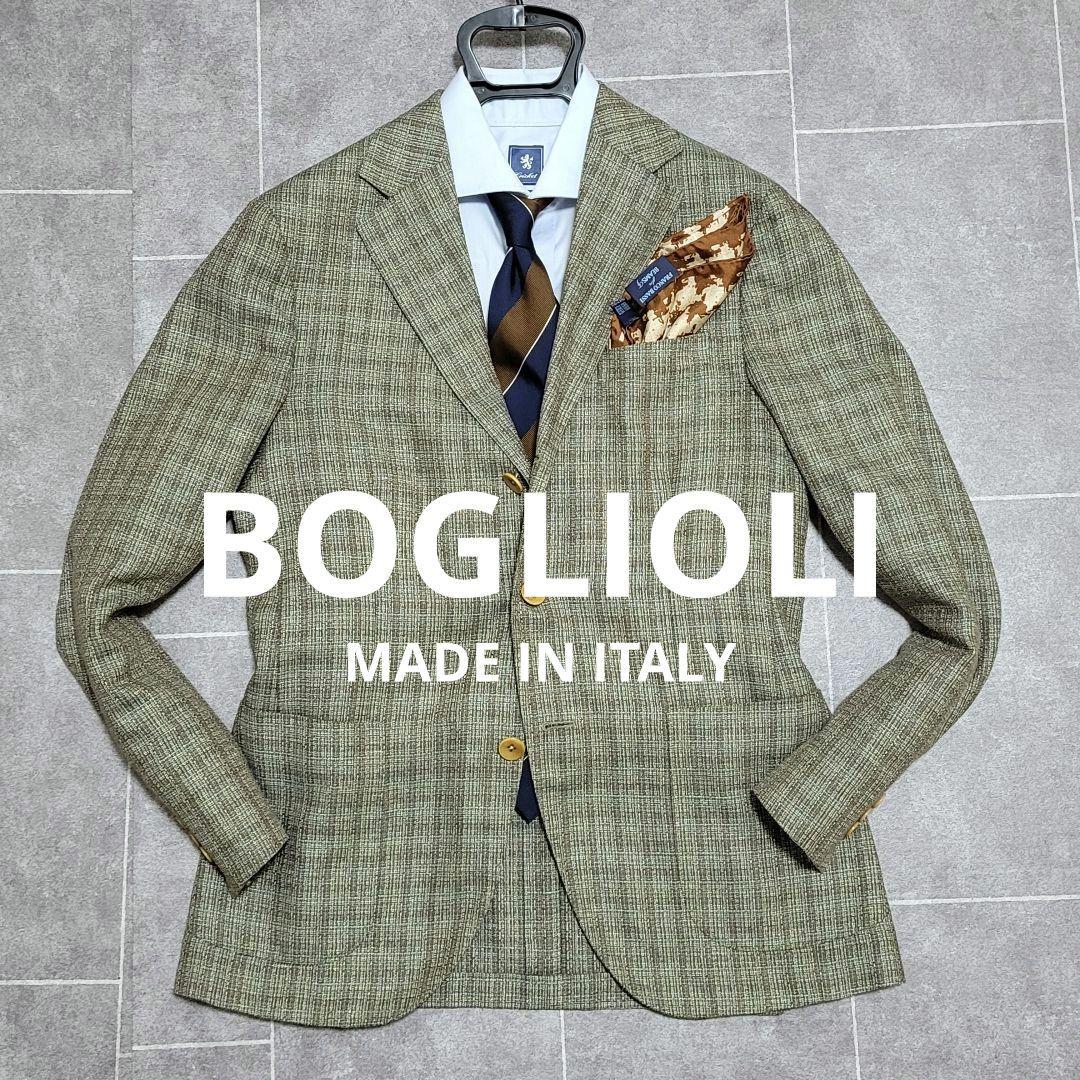 ☆未使用近 ボリオリ 春夏 麻 絹 テーラードジャケット 超高級13万