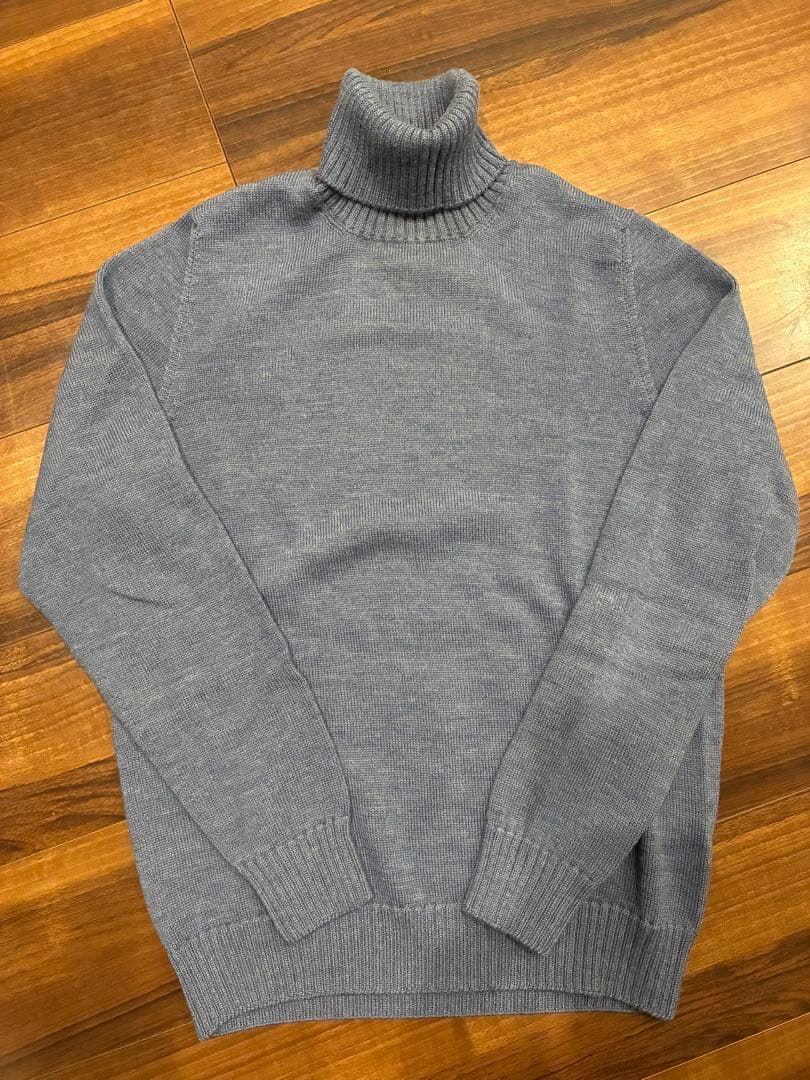 Drumohr ドルモア 8ゲージ タートルネック 46 グレイッシュブルー