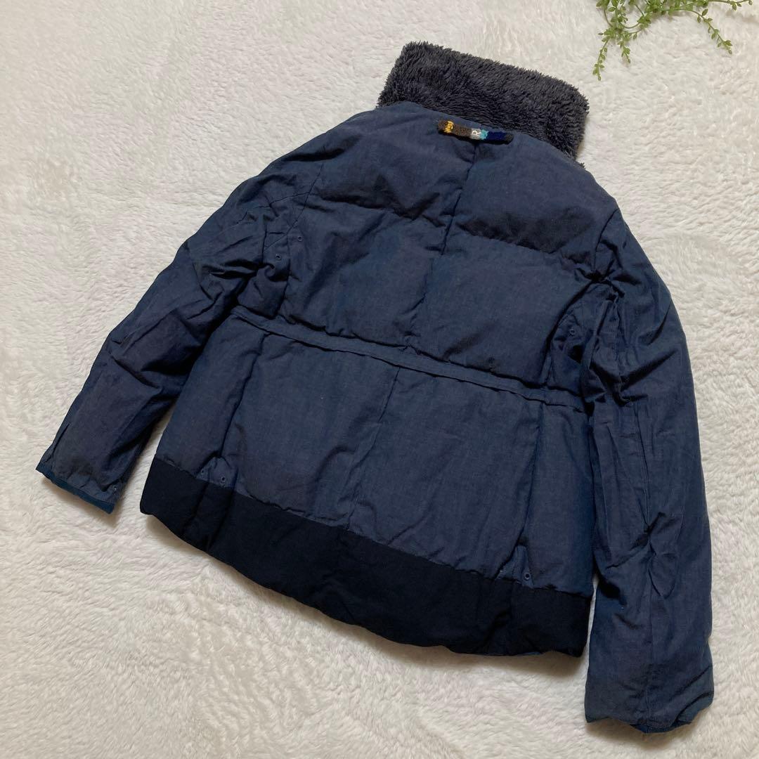 45R インディゴ リバーシブル ショート ダウン ジャケット ボア 藍染め