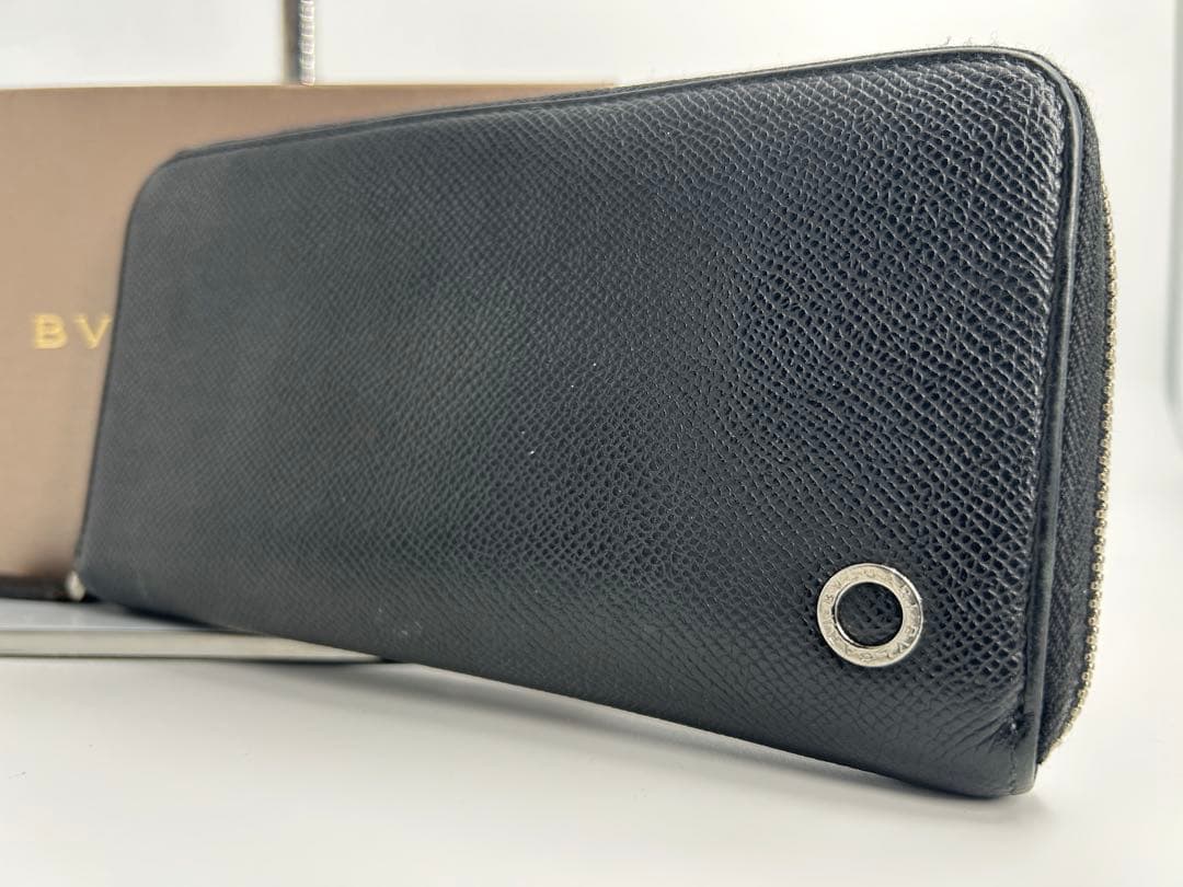 ブルガリ ラウンドジップ ビーゼロワンレザー ブラック 長財布 メンズ