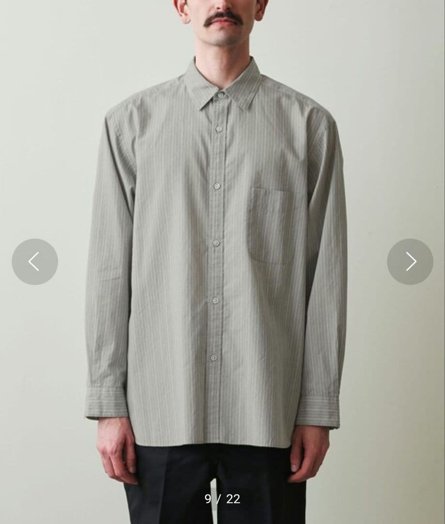 極美品☆スティーブンアラン ストライプ レギュラーカラー シャツ XL 2