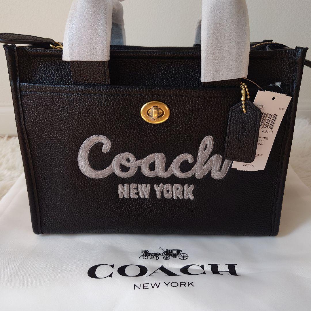 ✨COACH ✨新品ブラックトートショルダーストラップ付きバッグCAM66