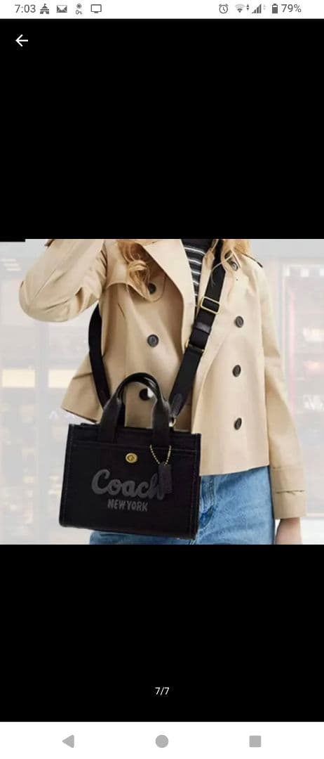 ✨COACH ✨新品ブラックトートショルダーストラップ付きバッグCAM66