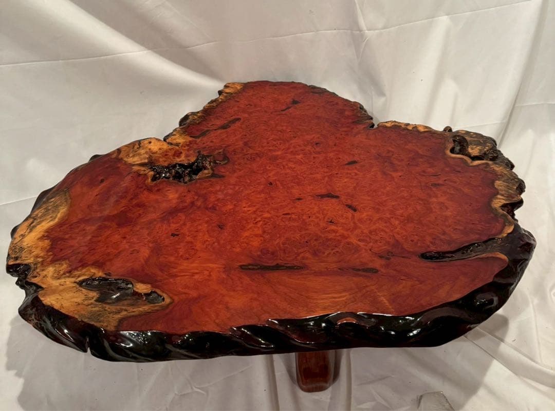 花梨　かりん　座卓　アンティーク　一枚板 唐木 花梨/カリン 座卓 一枚板 無垢材 テーブル （ テーブル）の買取