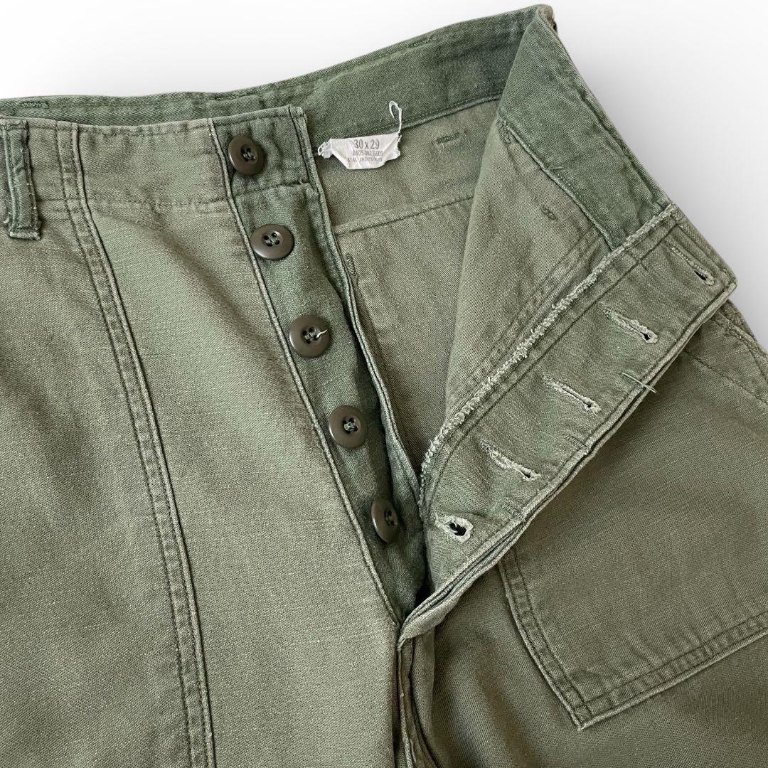 70s OG-107 ベイカーパンツ 30×29 US ARMY コットンサテン - メルカリ