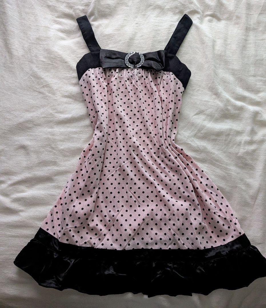 Y2K 姫ギャル系 キャミソール タンクトップ ピンク ドット 150 - メルカリ