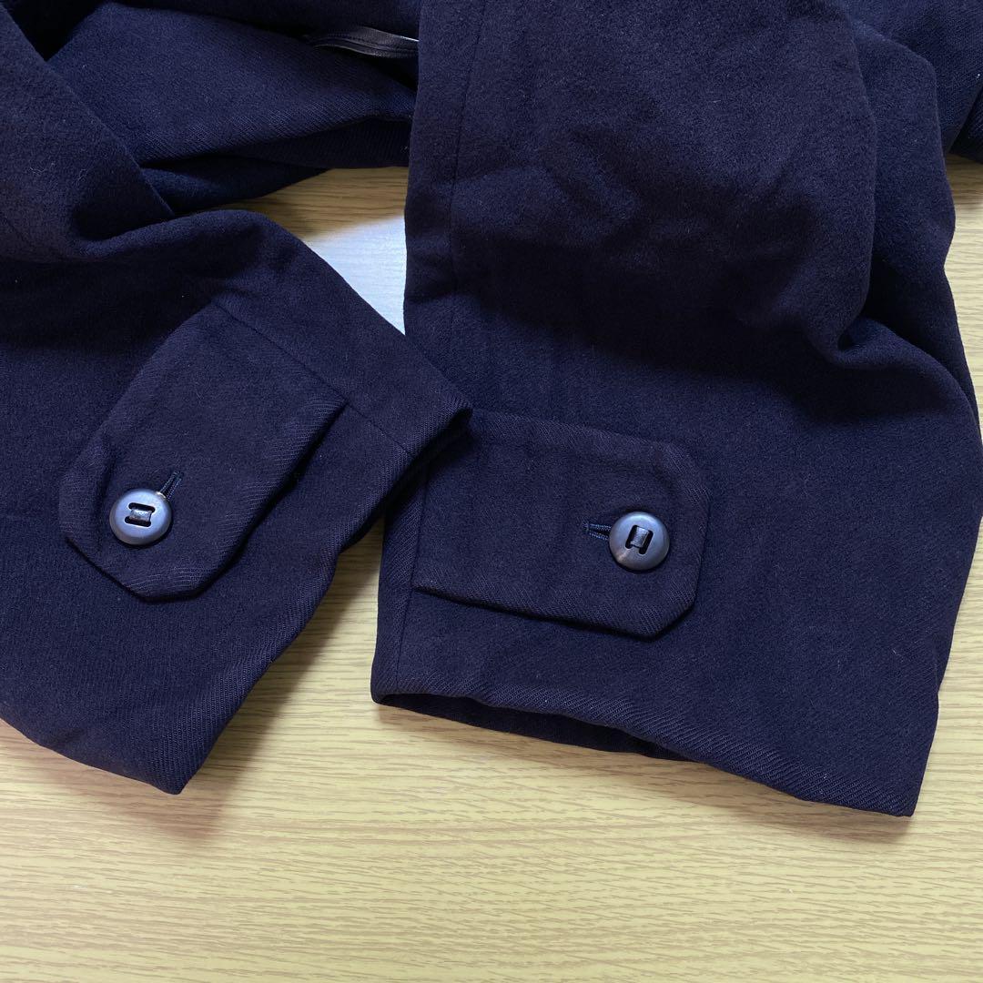 ヨシエイナバ ダッフルコート(F)ネイビー 厚手 ビッグカラー オーバー