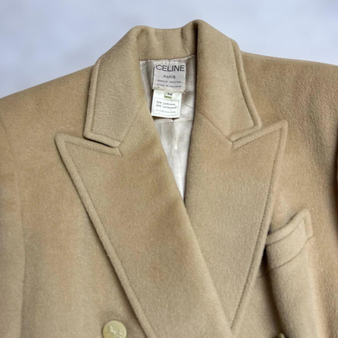 セリーヌCELINE 大きいサイズ カシミヤ50%ウールコート 3Lサイズ
