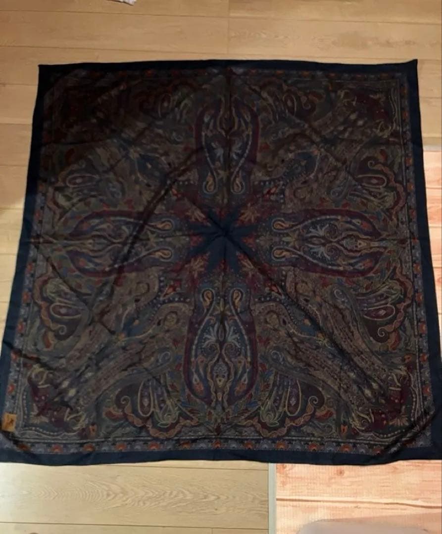 ETROエトロ ペイズリー柄ストール ウール／シルク 大判 約134×134