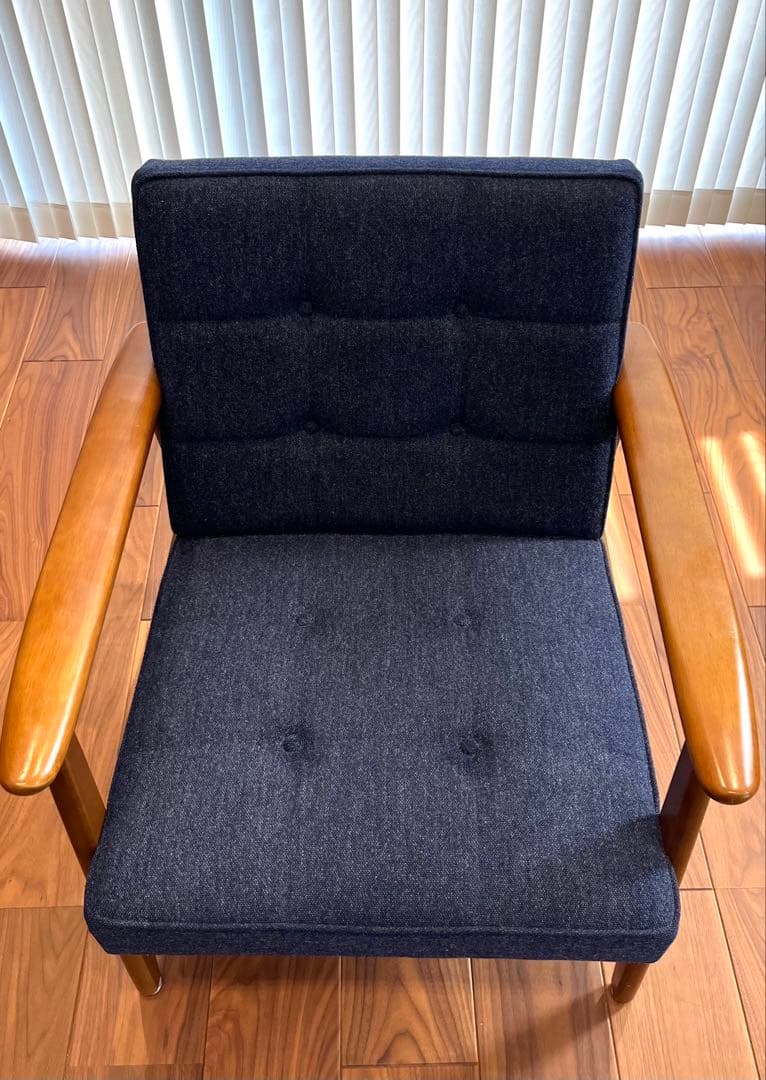 送料込】カリモク60 Kチェア 1シーター タープブルー - メルカリ