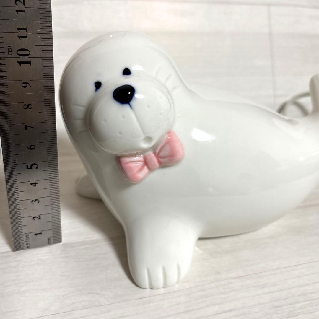 昭和レトロ ファンシー アザラシ ライト 照明 ランプ 陶器