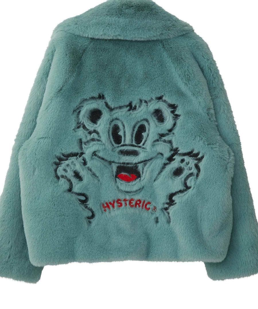 HYSTERIC GLAMOUR FIRE BEAR刺繍 フェイクファーブルゾン HYSTERIC GLAMOUR 】FIRE BEAR刺繍 フェイクファーブルゾン (HYSTERIC