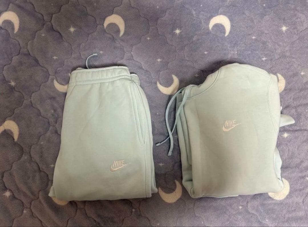 Nike水色パーカーセットアップ✨激レア 新品】NIKE スウェット 上下セット パーカー ハーフパンツ ブルー系