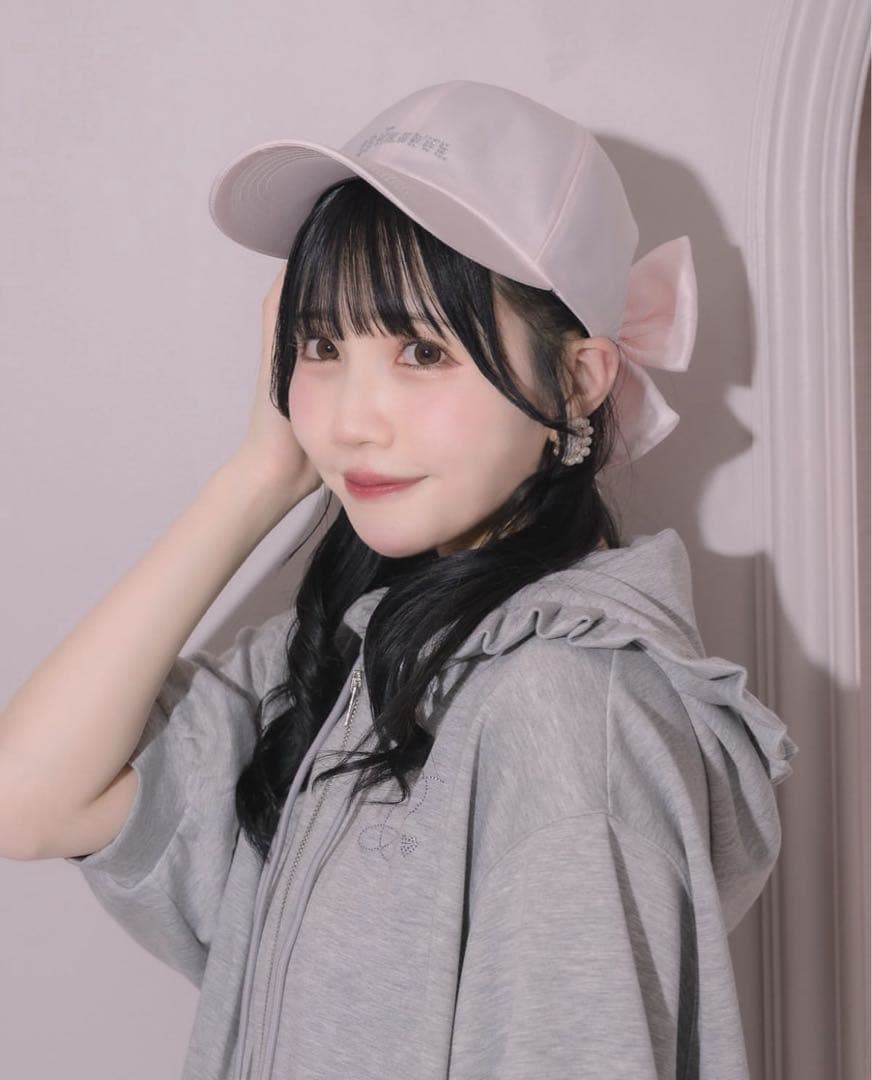 pium バックリボンサテンキャップ ピンクバックリボンサテンキャップ