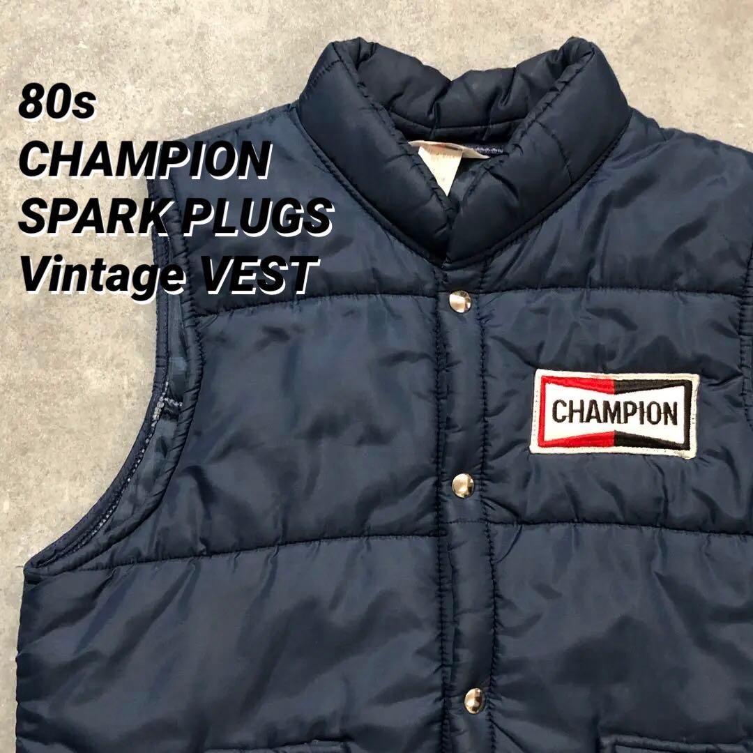 80s US古着 CHAMPION 中綿 ベスト M チャンピオン プラグ - メルカリ