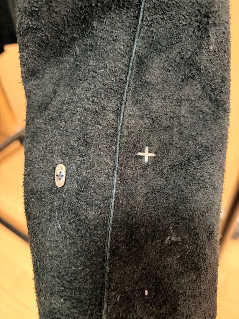 エムエークロス】ブラック スエード ノーカラージャケット【m.a+】