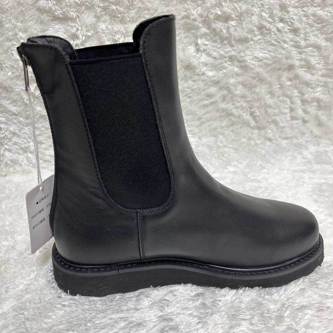 VINILO【ヴィニーロ】 サイドゴアブーツ ショート　ブラック 23.5cm