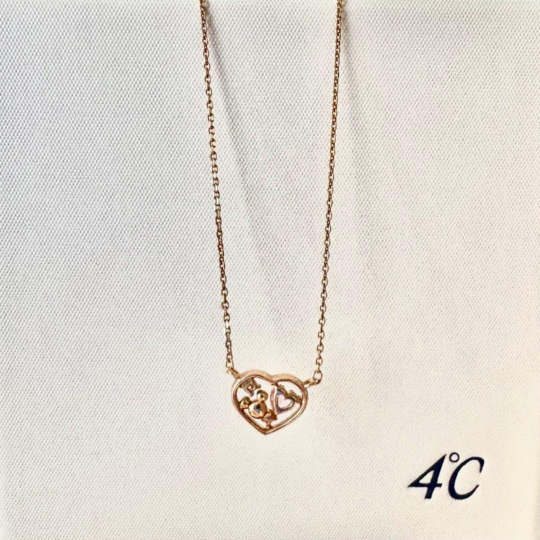 4℃ ミッキー コラボ ネックレス ハート K10 ピンクゴールド - メルカリ