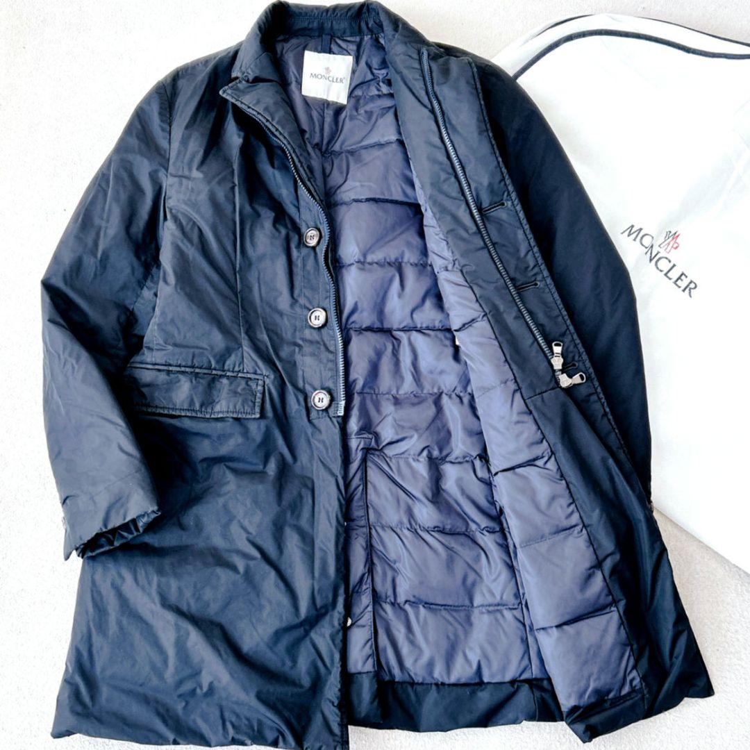 モンクレール MONCLER ダウンジャケット チェスターコート 1 ネイビー