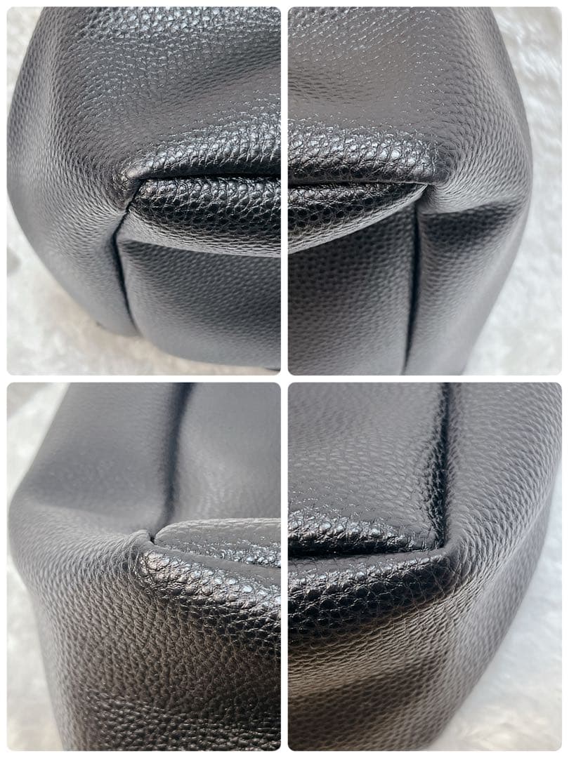 極美品✨ヤングアンドオルセン トートバッグ シボ革 ブラック A4収納