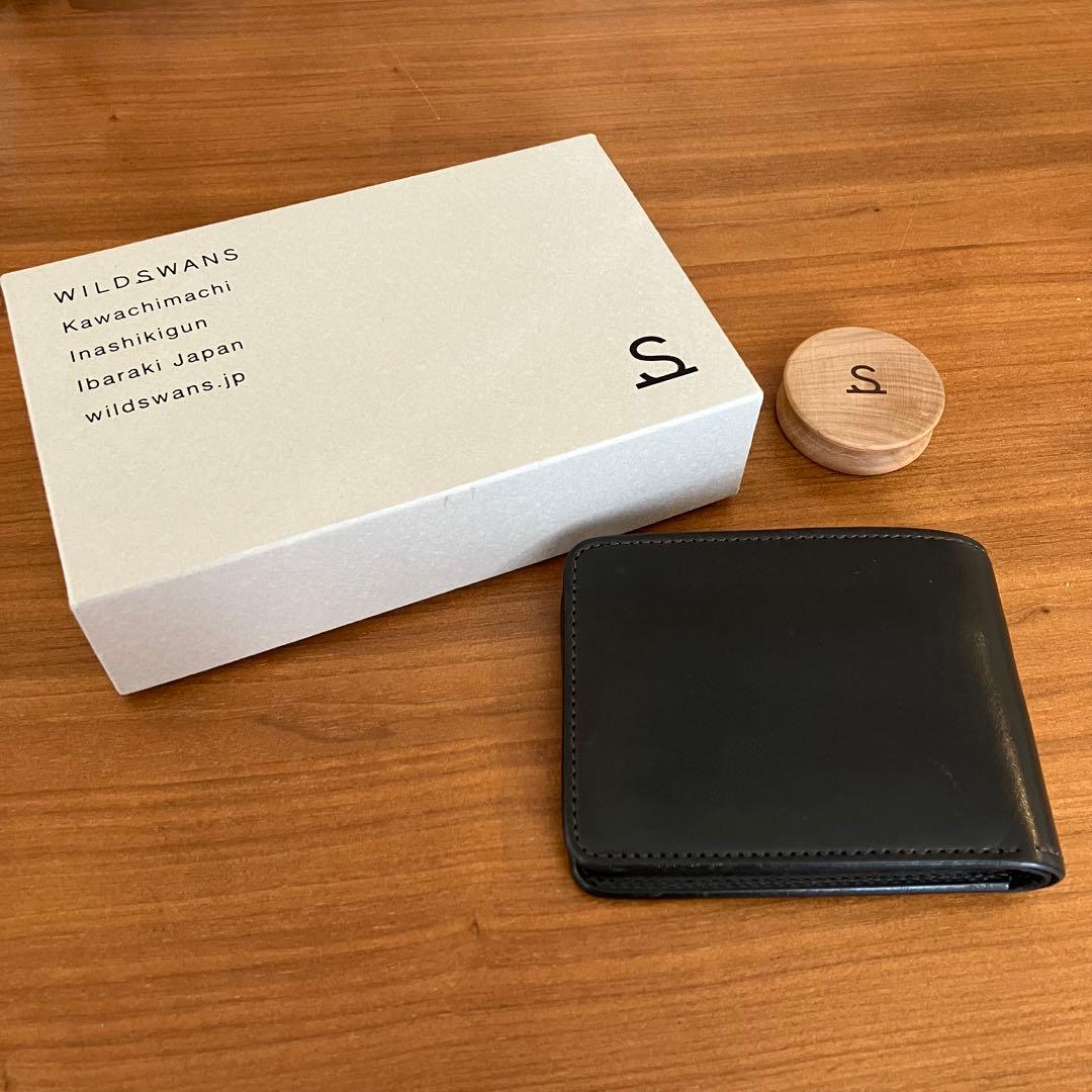 【状態良好】ワイルドスワンズ WINGS 札入れ フルグレインブライドル 黒 WILDSWANS＞フルグレインブライドルWINGS(ブラック): 雑貨