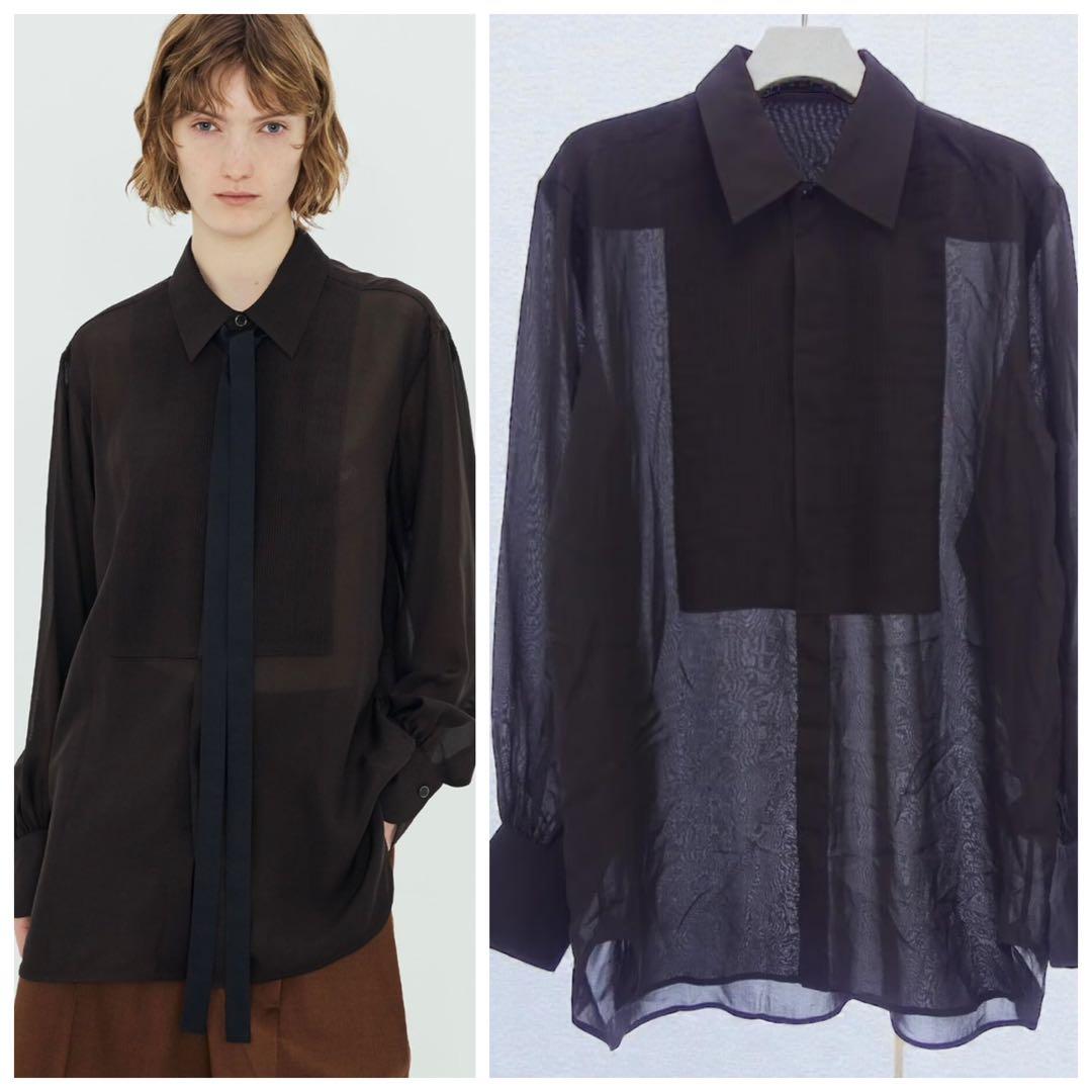 トゥモローランドビー シルクローン ボザムシャツ ブラック シルク100