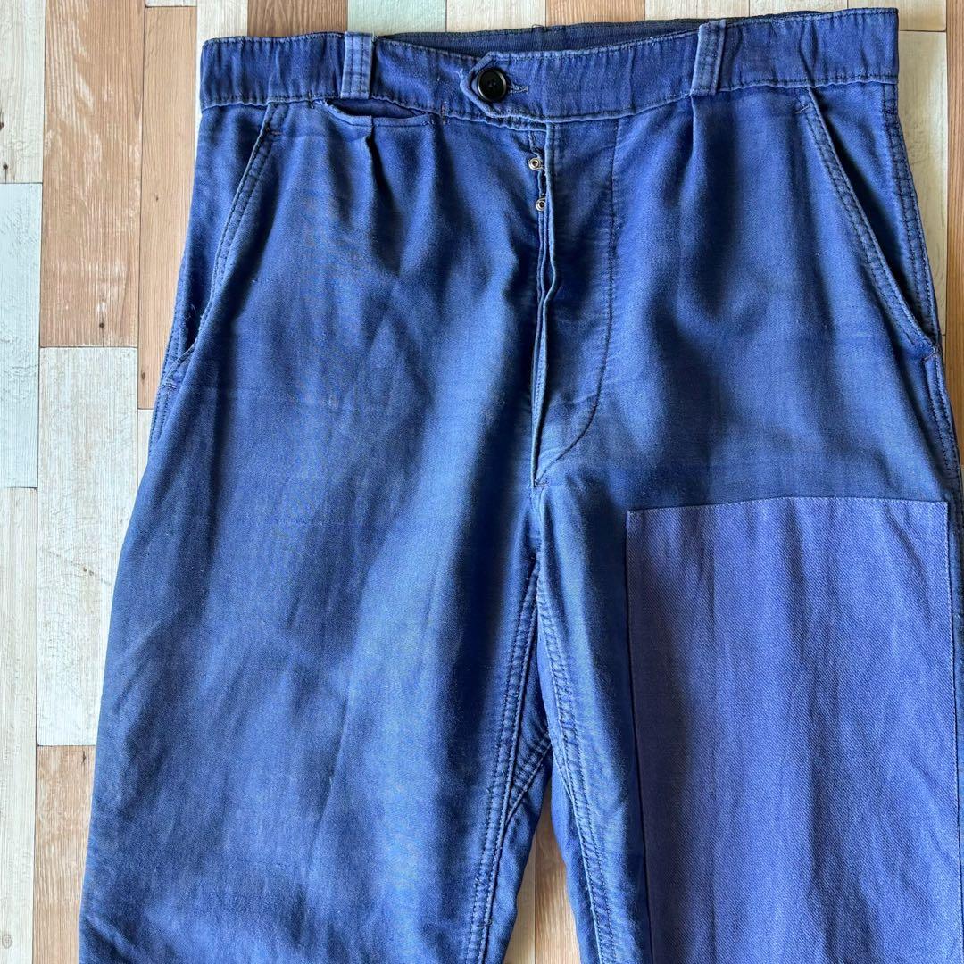 60s UNKNOWN ヴィンテージ モールスキン ユーロワークパンツ リペア