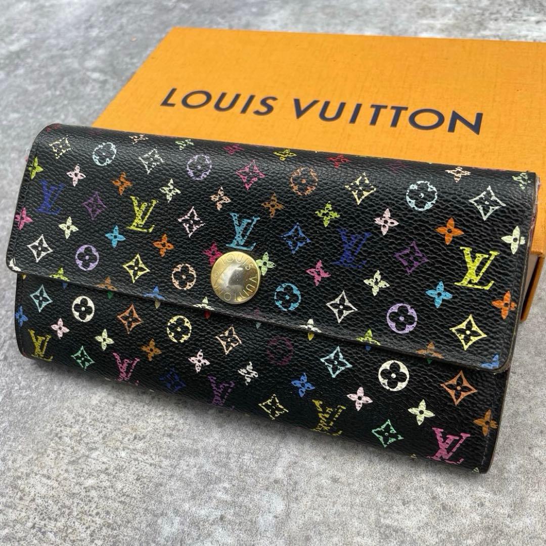 LOUIS VUITTON ルイヴィトン 長財布 マルチカラー 黒 ブラック - メルカリ