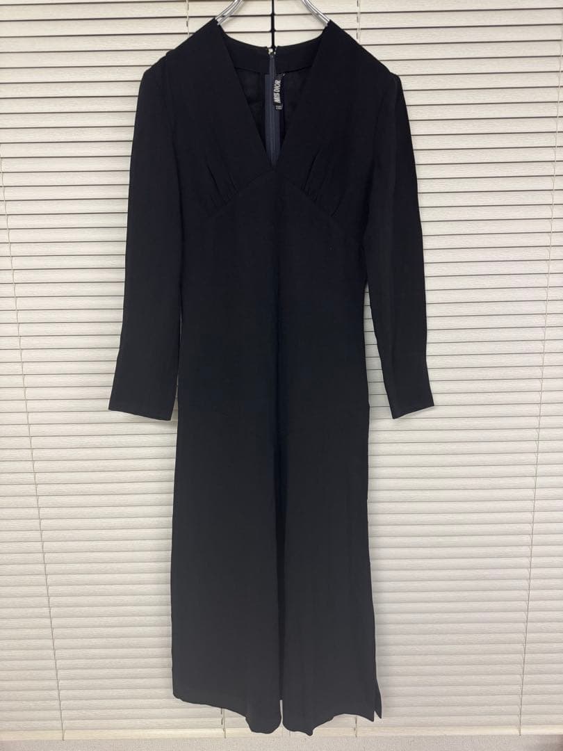 MISS DIOR ヴィンテージ ロングワンピース ドレス ブラック レディース Dior《ベルト付きミディドレス》マットブラック Vネック 直営店 (Dior