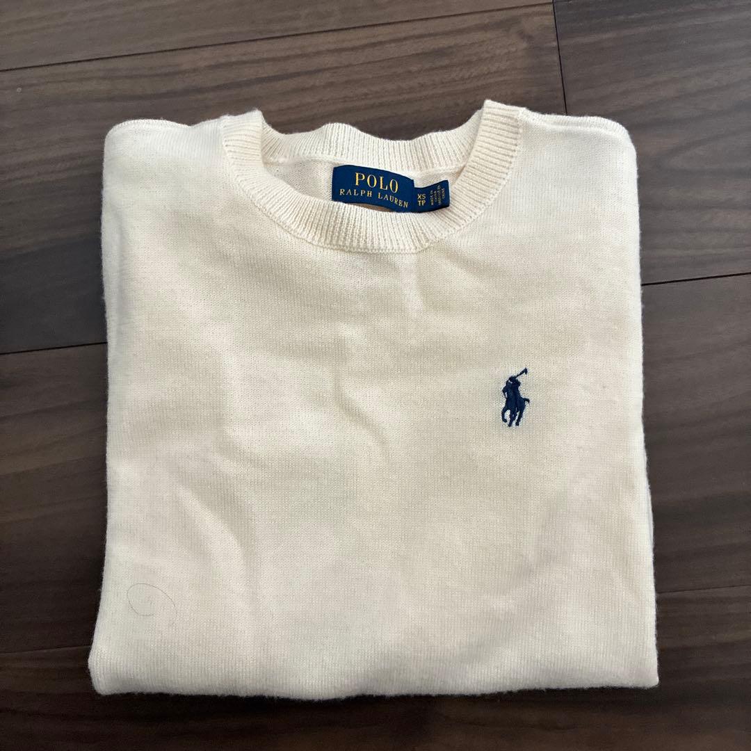 POLO RALPH LAUREN アイボリー 長袖セーター XS ウール100 POLO RALPH LAUREN アイボリー 長袖セーター XS ウール100