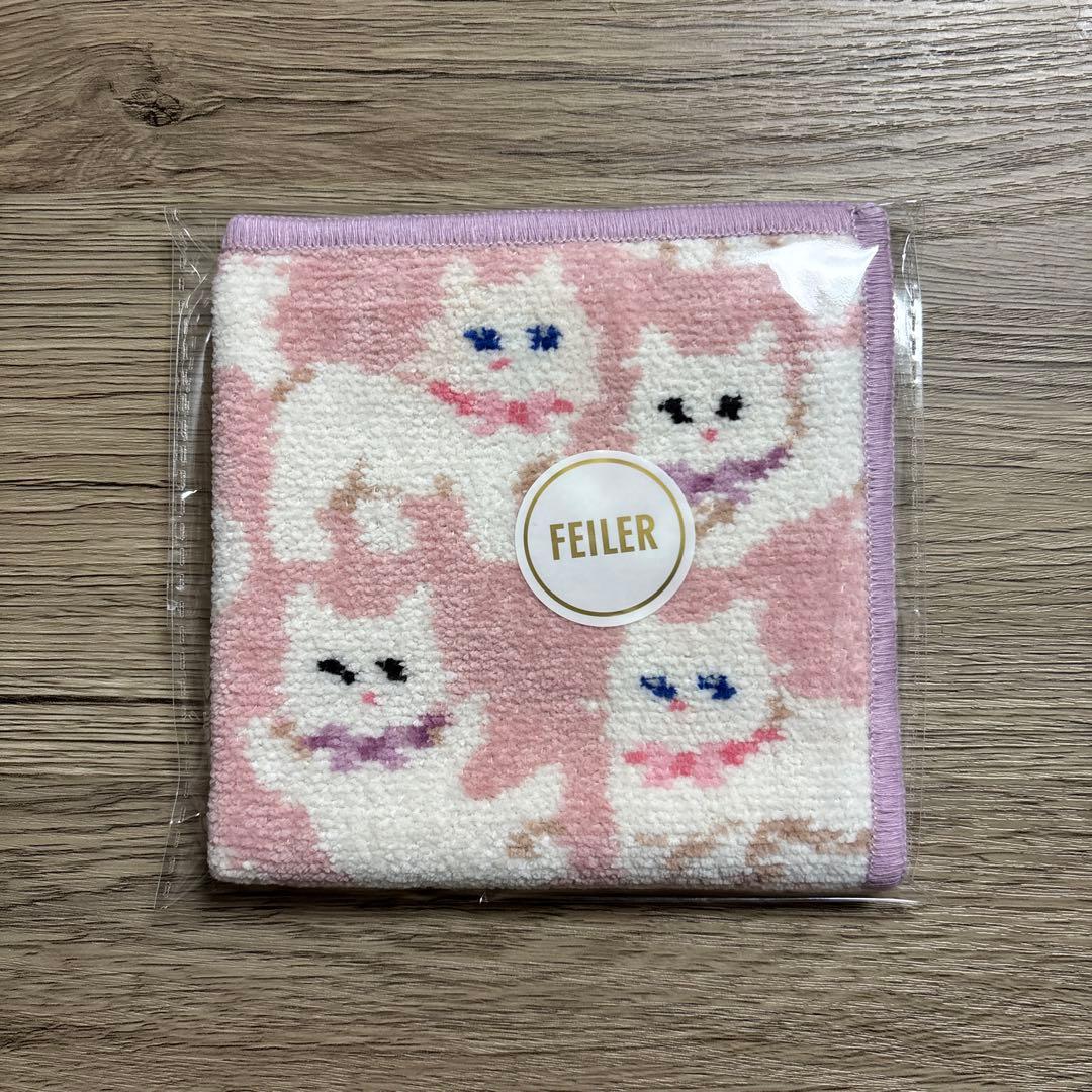 国内正規品！フェイラー ラブラリー モフモフネコチャン ハンカチ