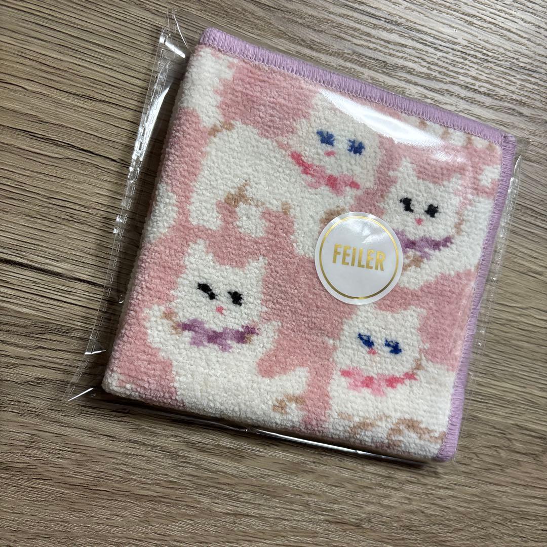 国内正規品！フェイラー ラブラリー モフモフネコチャン ハンカチ