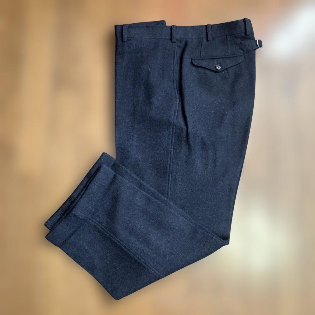 DPI製 オーダー3ピース ブリティッシュウール ネイビー ヘリンボーン BB6