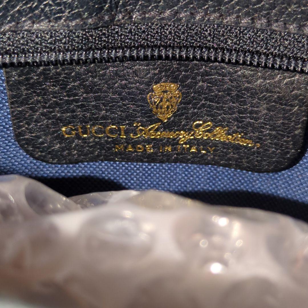 GUCCIグッチ GGパターン ポーチ 小型 ネイビー オールドグッチ クラッチ
