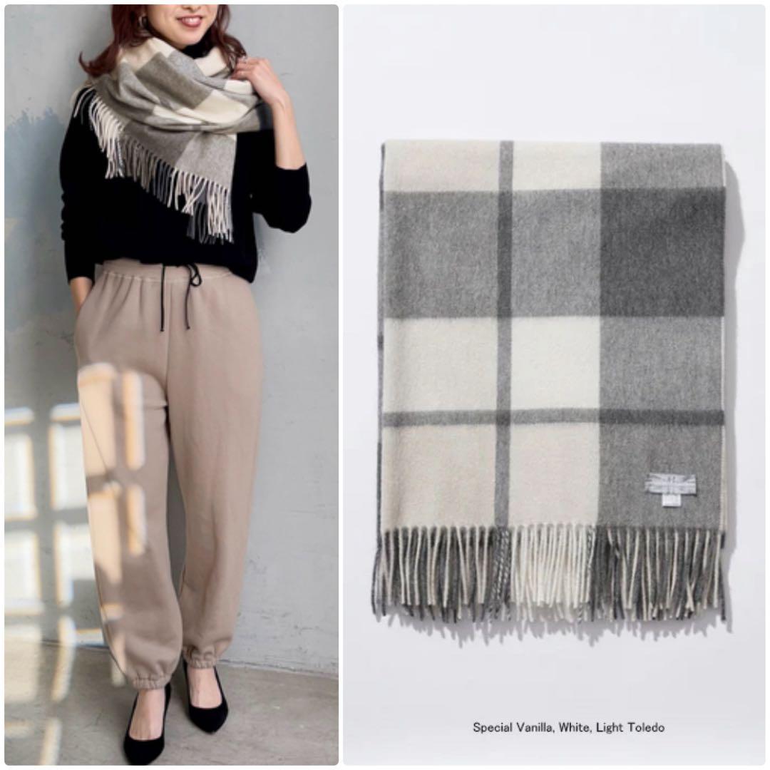 Joshua Ellis カシミヤ大判ストール ブロックチェックCPG51793 - メルカリ