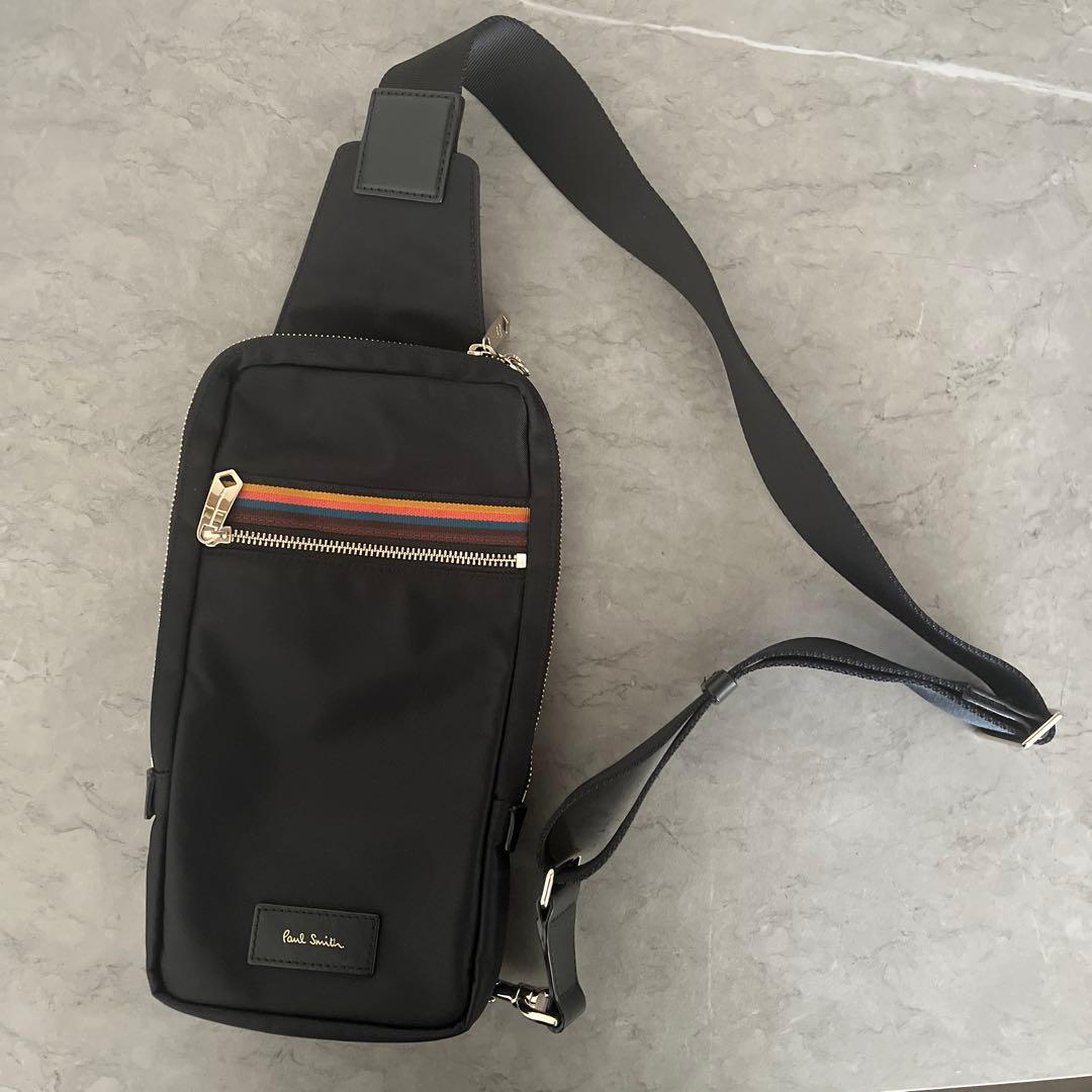 【Ryo】【美品】ポールスミス Poul Smith ボディバッグ Paul Smith（ポール・スミス） ボディバッグ ストローグレインレザー