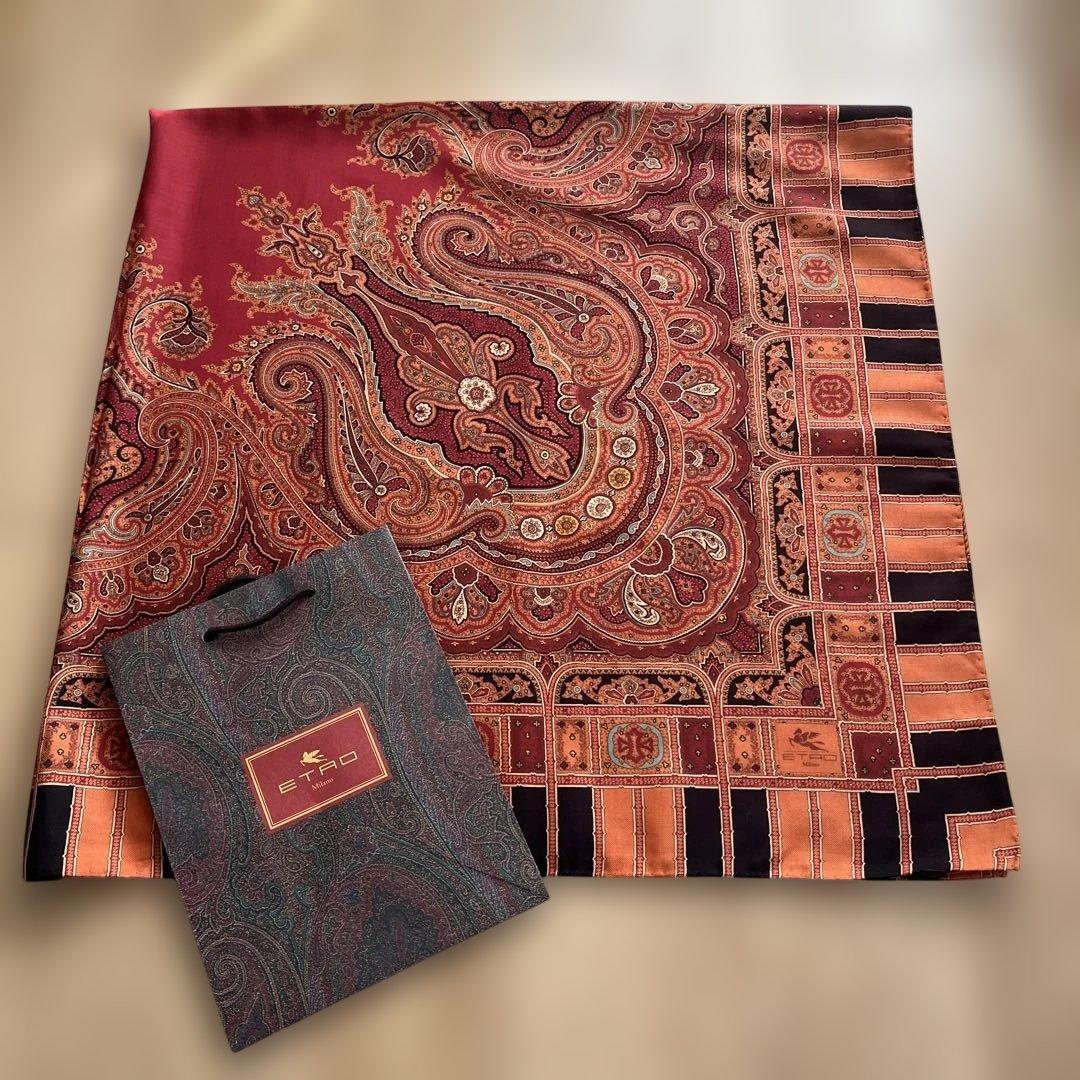 エトロ 大判正方形ウールシルクショール - メルカリ