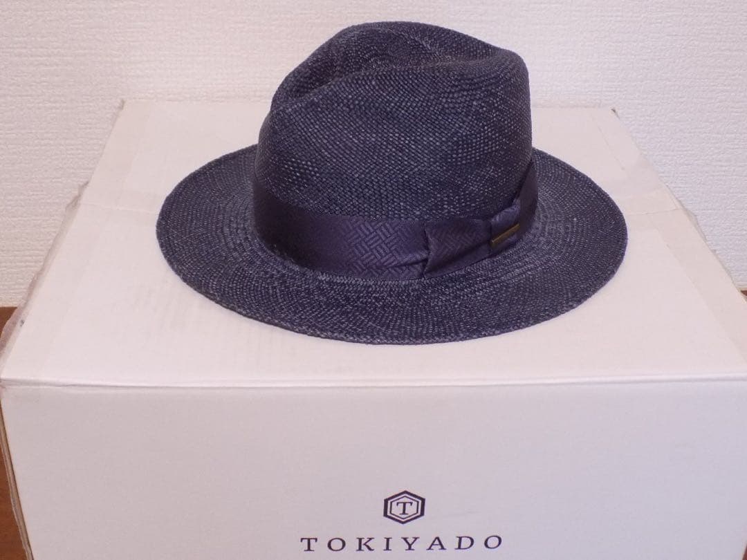 e*6様 オメロオルテガ 高級 パナマハット M ネイビー エクアドル製 時