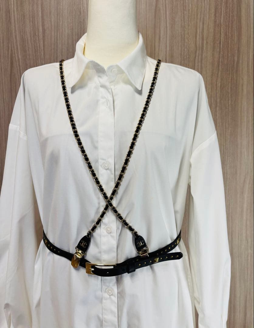 CHANEL サスペンダー クロスデザイン - メルカリ