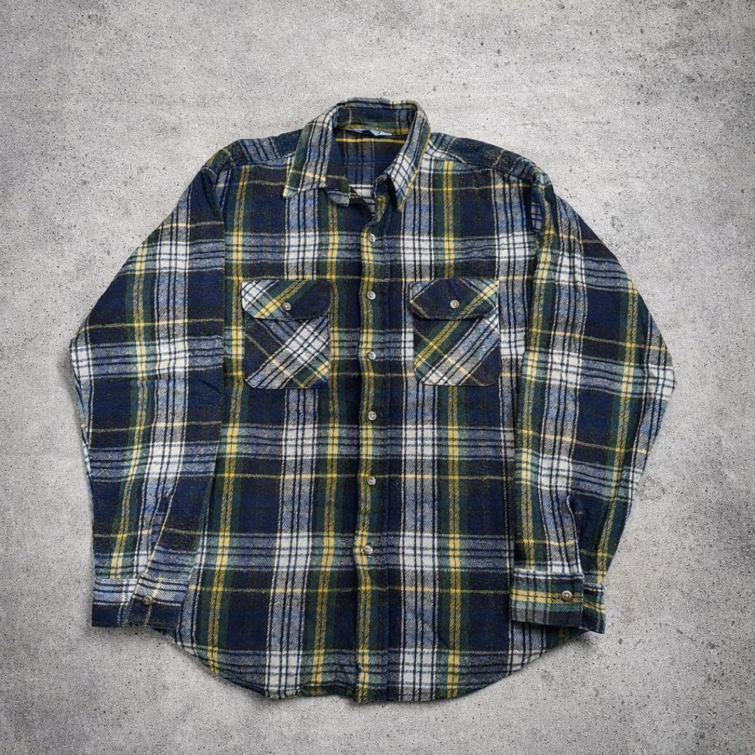 70s 80s FIVE BROTHER USA製 ヘビーネルシャツ 三角タグ - メルカリ