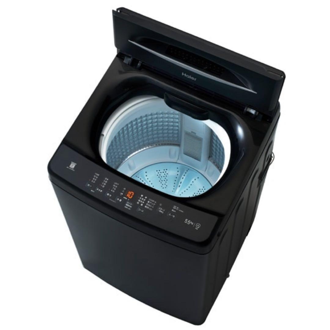 使用期間2ヶ月程度 Haier 全自動洗濯機 JW-U55MK 5.5kg 黒