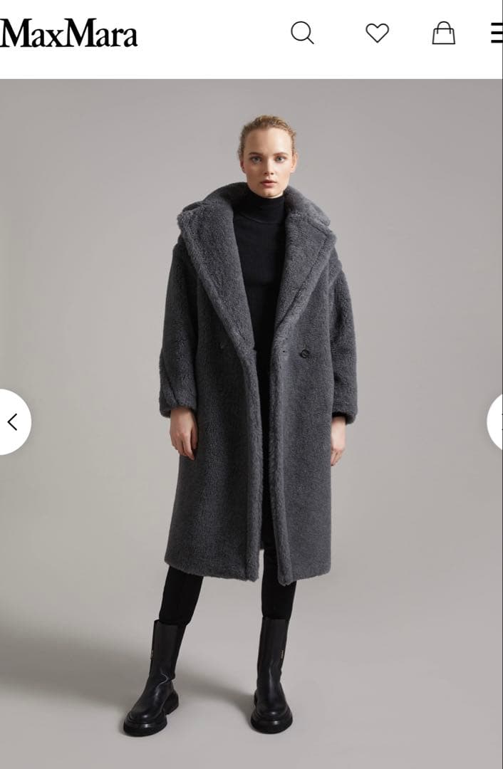 MaxMaraマックスマーラ テディベア アイコン コート - グレーM - メルカリ