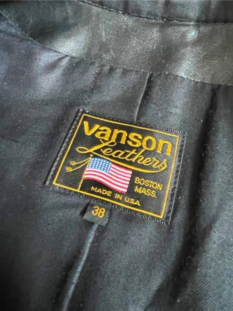 VANSON 38 USA製 シングルライダース TALONジップ ワッペン多数 - メルカリ